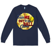 Navy take me out to the ball game softball Long Sleeve Tee - CowGirlArtShop