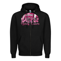 Black Tickle Breast Cancer Football Zipper Hoodie - FaDigitalArtStudio