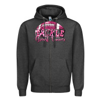 Charcoal Heather Tickle Breast Cancer Football Zipper Hoodie - FaDigitalArtStudio