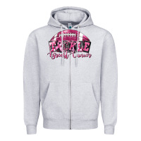 Heather Grey Tickle Breast Cancer Football Zipper Hoodie - FaDigitalArtStudio
