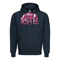 Navy Tickle Breast Cancer Football Zipper Hoodie - FaDigitalArtStudio