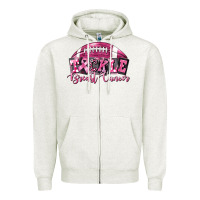 Oatmeal Heather Tickle Breast Cancer Football Zipper Hoodie - FaDigitalArtStudio