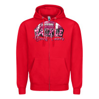 Red Tickle Breast Cancer Football Zipper Hoodie - FaDigitalArtStudio
