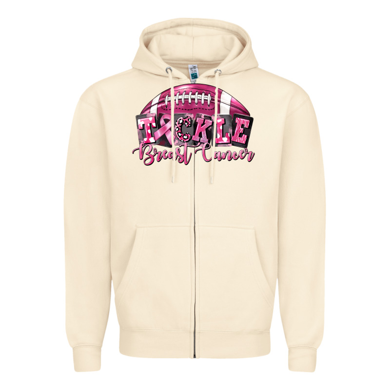 Tickle Breast Cancer Football Zipper Hoodie by FaDigitalArtStudio | Teevron