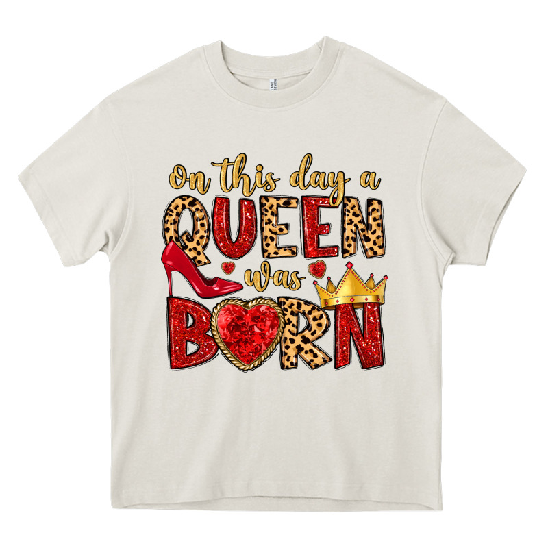 On This Day A Queen Was Born Heavy Core Tee by MaliasSmallBusiness | Teevron