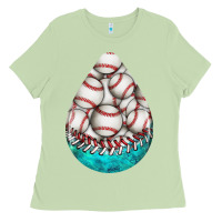 Matcha baseball and western roses teardrop  8 Ladies Tee - BundleAndBundleShop