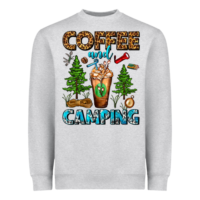 Coffee And Camping Frappe Heavyweight Sweatshirt by FaDigitalArtStudio | Teevron