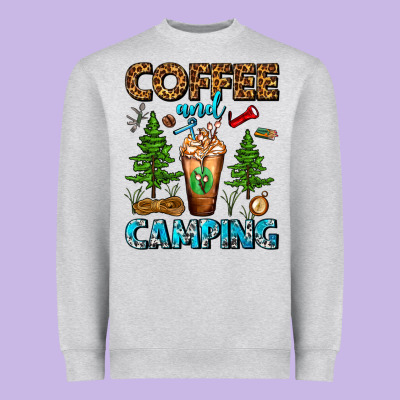Coffee And Camping Frappe Heavyweight Sweatshirt Designed By Fadigitalartstudio