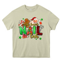 Mossy santas favorite nail tech Heavy Core Tee - MaliasSmallBusiness