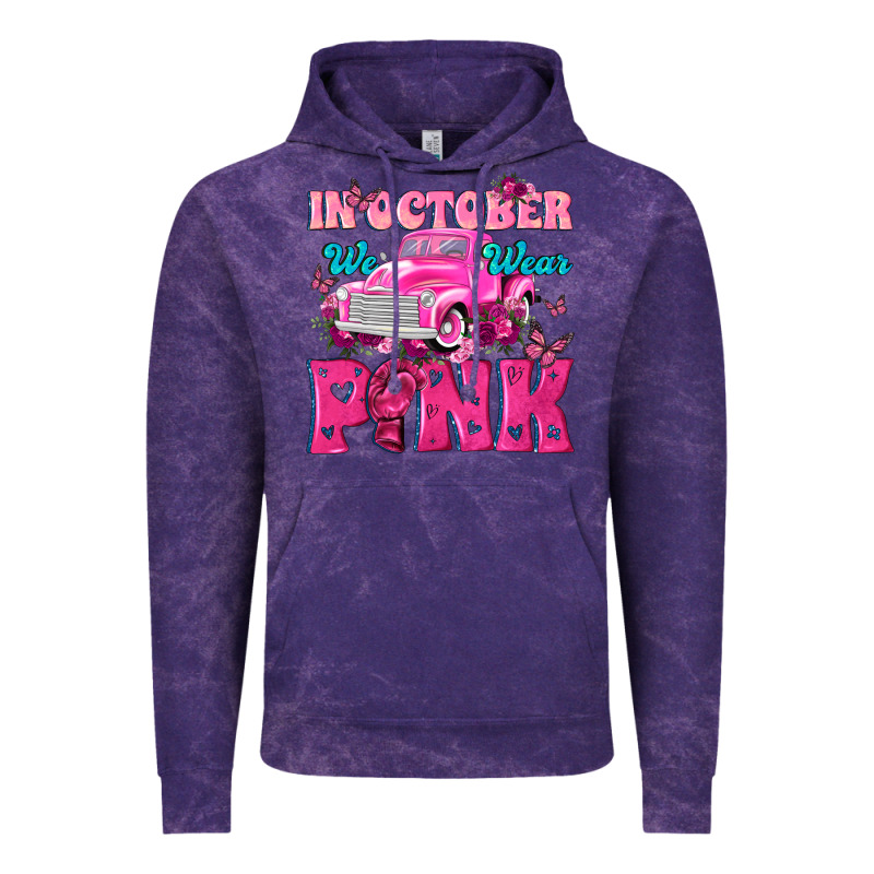 In October We Wear Pink Truck Vintage Hoodie by texasbilliewilder | Teevron