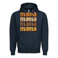Navy mama fall Zipper Hoodie - BundleAndBundleShop