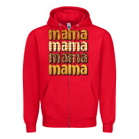 Red mama fall Zipper Hoodie - BundleAndBundleShop