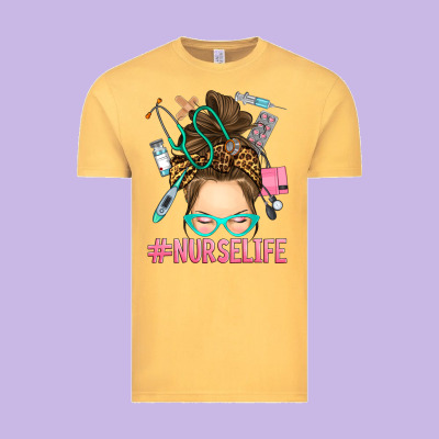 Messy Bun Nurse Life Vintage Tee Designed By Ranaportraitstore