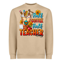 Mushroom Half Coffee Half Teacher Heavyweight Sweatshirt - FaDigitalArtStudio