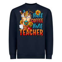 Navy Half Coffee Half Teacher Heavyweight Sweatshirt - FaDigitalArtStudio