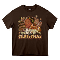 Chocolate Brown have a melanin christmas  black woman Heavy Core Tee - MaliasSmallBusiness