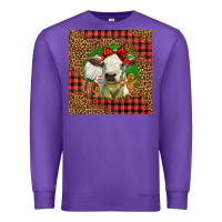 Purple cute baby calf christmas Premium Sweatshirt - LillyAllenDesigns