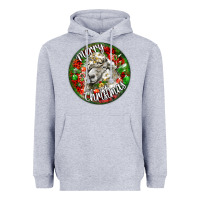 Heather Grey christmas lincoln sheep Heavyweight Hoodie - LillyAllenDesigns