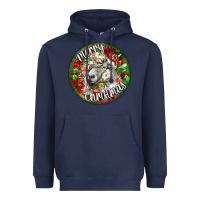 Navy christmas lincoln sheep Heavyweight Hoodie - LillyAllenDesigns