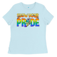 Baby Blue Lgbtq Show Your Pride With Rainbow Ladies Tee - BundleAndBundleShop