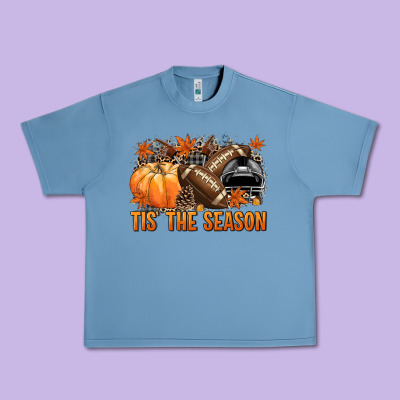 Tis' The Season Football Black Helmet Urban Heavy Tee Designed By Nancycooperartshop