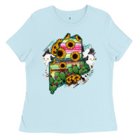 Baby Blue maine Ladies Tee - RanaPortraitStore
