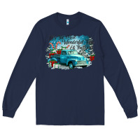 Navy its the wonderful time of the year truck Long Sleeve Tee - CowGirlArtShop