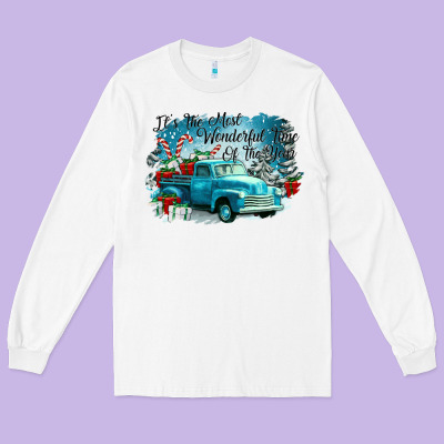 Its The Wonderful Time Of The Year Truck Long Sleeve Tee Designed By Cowgirlartshop
