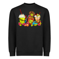 Black Softball Coffee Cups Heavyweight Sweatshirt - FaDigitalArtStudio