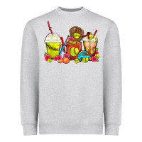 Heather Grey Softball Coffee Cups Heavyweight Sweatshirt - FaDigitalArtStudio