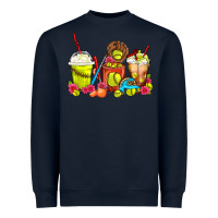 Navy Softball Coffee Cups Heavyweight Sweatshirt - FaDigitalArtStudio