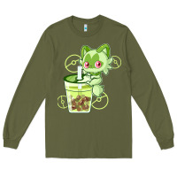 Army Green sprigatito matcha bubble classic . Long Sleeve Tee - tuanDangUi
