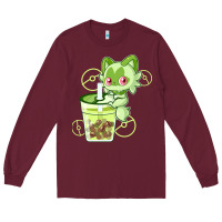 Burgundy sprigatito matcha bubble classic . Long Sleeve Tee - tuanDangUi
