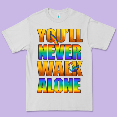 Lgbtq You'll Never Walk Alone With Peace Premium Tee Designed By Bundleandbundleshop