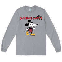 Heather Grey michael the mouse Long Sleeve Tee - tuanDangUi