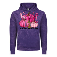 Cloud Purple In October We Wear Pink with Pumpkin Vintage Hoodie - texasbilliewilder