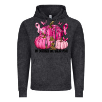 Vintage Black In October We Wear Pink with Pumpkin Vintage Hoodie - texasbilliewilder