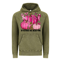 Vintage Olive In October We Wear Pink with Pumpkin Vintage Hoodie - texasbilliewilder