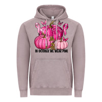 Vintage Zinc In October We Wear Pink with Pumpkin Vintage Hoodie - texasbilliewilder