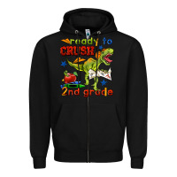 Black ready to crush 2nd grade Zipper Hoodie - BundleAndBundleShop
