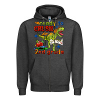 Charcoal Heather ready to crush 2nd grade Zipper Hoodie - BundleAndBundleShop