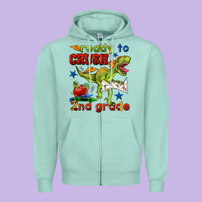 Ready To Crush 2nd Grade Zipper Hoodie Designed By Bundleandbundleshop