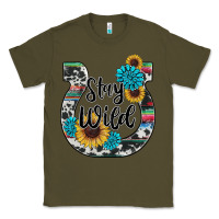 Army Green western stay wild horsesho Classic Tee - RanaPortraitStore