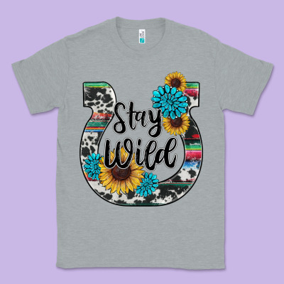 Western Stay Wild Horsesho Classic Tee Designed By Ranaportraitstore