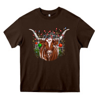 Chocolate Brown christmas  texas longhorn Heavy Core Tee - JahusDesignShop
