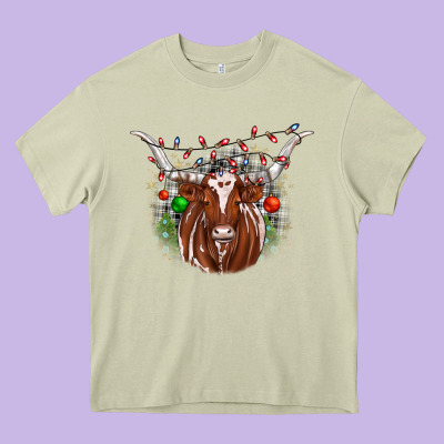 Christmas  Texas Longhorn Heavy Core Tee Designed By Jahusdesignshop