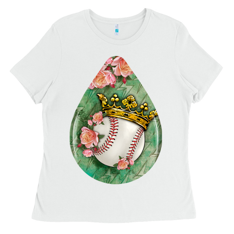 Baseball And Western Roses Teardrop  6 Ladies Tee by BundleAndBundleShop | Teevron