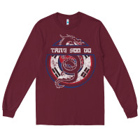 Burgundy Tang Soo Do Hoodie Martial Arts Gift Dragon Korean Long Sleeve Tee - tuanDangUi