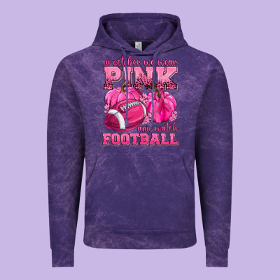 In October We Wear Pink Watch Football Vintage Hoodie Designed By Texasbilliewilder