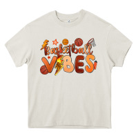 Cream basketball vibes Heavy Core Tee - MaliasSmallBusiness